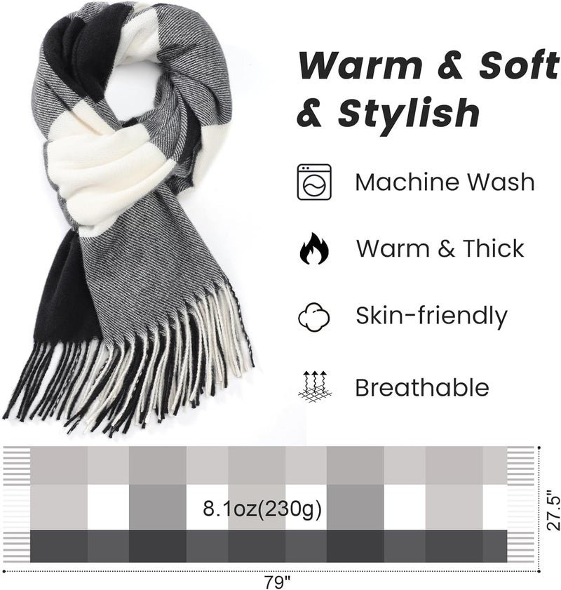 Pleneal Scarf for Women, Womens Winter/Fall Scarf,Long Plaid Shawls and Wraps, Cashmere Feel Blanket Pashmina Scarves - Image 2